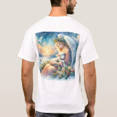 Kerstengel met lam in de wintervrede t-shirt (Achterkant)