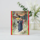 Kerstengel met lantaarn briefkaart (Staand voorkant)