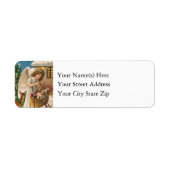 Kerstengel met Speelgoed Vintage Etiket (Voorkant)