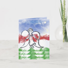 Kerstengel met ster kerstgroet kaart