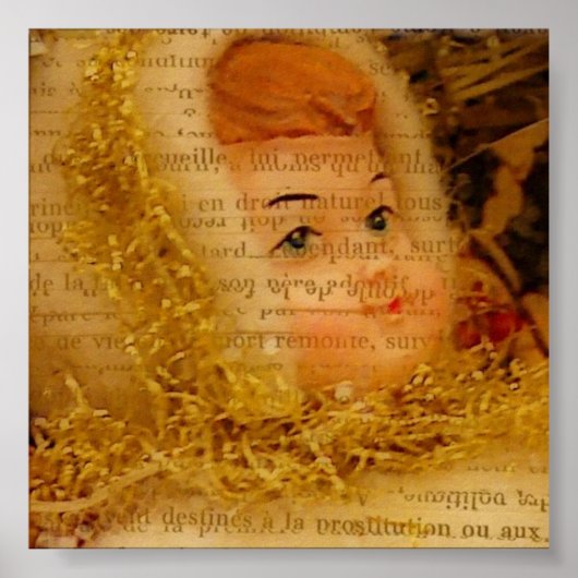 Kerstengel Met Textuur Poster (Voorkant)
