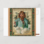 Kerstengel met Violin Briefkaart (Achterkant)