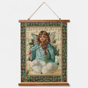 Kerstengel met Violin Hangend Wandkleed