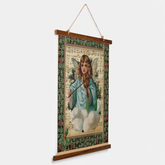 Kerstengel met Violin Hangend Wandkleed (Gebogen)