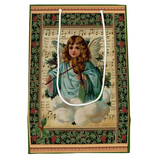 Kerstengel met Violin Medium Cadeauzakje (Achterkant)