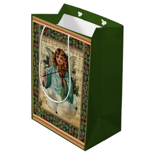 Kerstengel met Violin Medium Cadeauzakje (Achterkant Gekanteld)