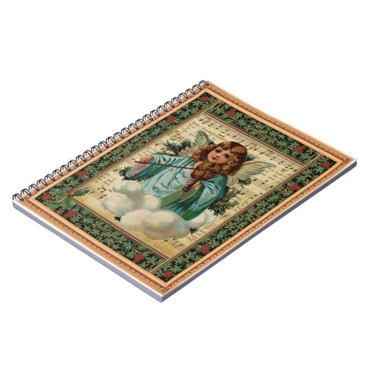 Kerstengel met Violin Notitieboek (Linkerzijde)