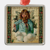 Kerstengel met viool metalen ornament (Voorkant)
