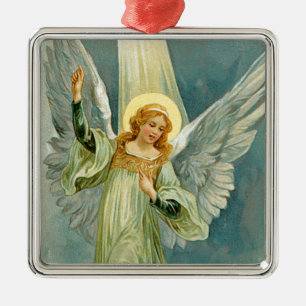 kerstengel metalen ornament
