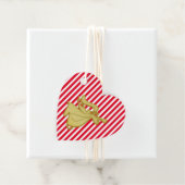 Kerstengel moderne strepen rood wit goud bedankjes labels (In situ)