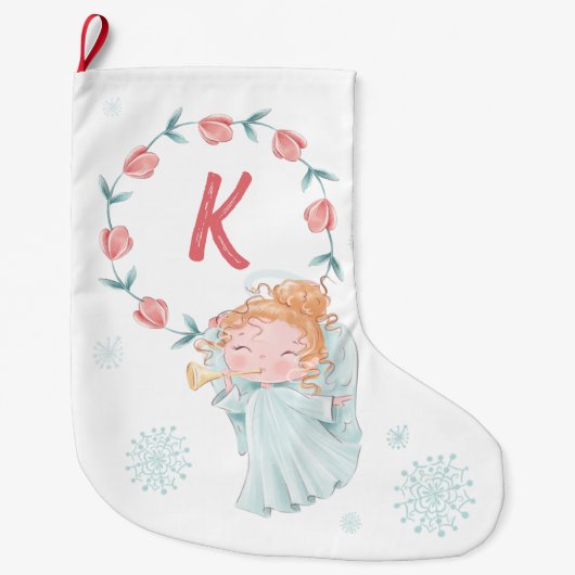 Kerstengel Monogram Grote Kerstsok (Voorkant)