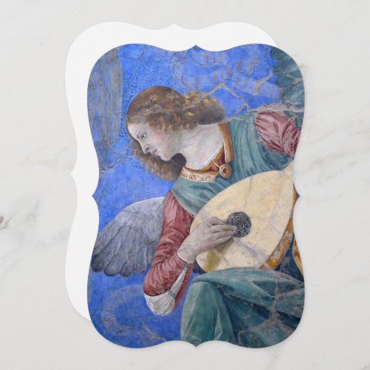Kerstengel Musicus Melozzo da Forlì Vaticaan Feestdagenkaart (Voorkant / Achterkant)