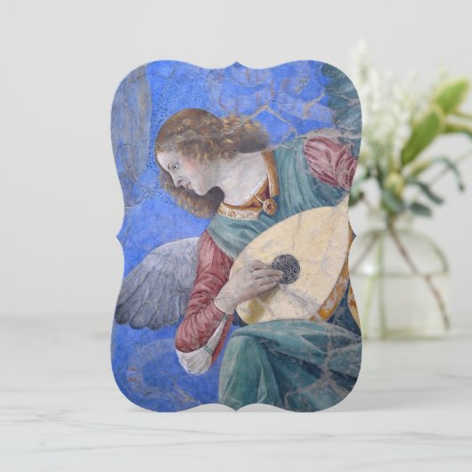 Kerstengel Musicus Melozzo da Forlì Vaticaan Feestdagenkaart (Staand voorkant)
