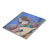 Kerstengel muzikant Melozzo da Forli Tegeltje (Zijkant)