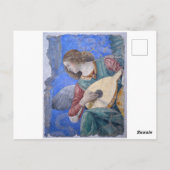 Kerstengel muzikant Melozzo da Forli Vaticaan Briefkaart (Achterkant)