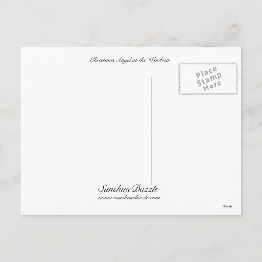 Kerstengel op het raam feestdagenkaart (Achterkant)