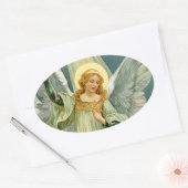 kerstengel ovale sticker (Envelop)