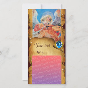 KERSTENGEL PARCHMENT saffier Monogram Feestdagenkaart