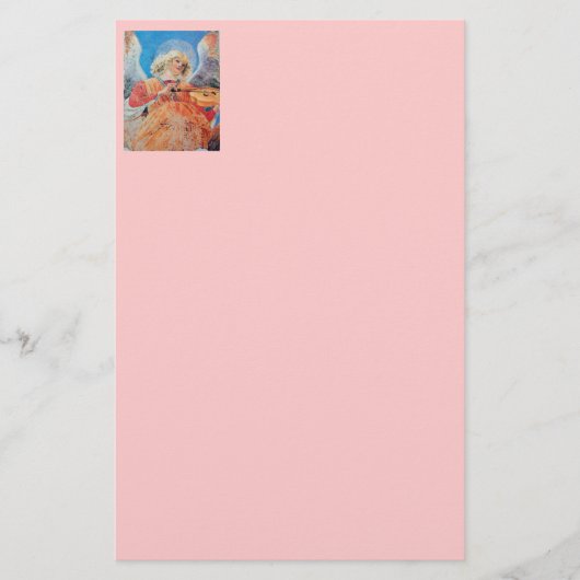 KERSTENGEL Pink Muziekmakend Briefpapier (Voorkant)