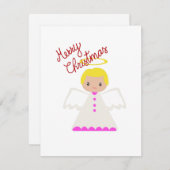 Kerstengel Plat Kerstkaart (Voorkant / Achterkant)