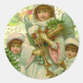 kerstengel ronde sticker (Voorkant)