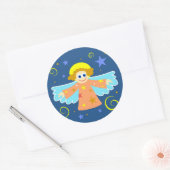 kerstengel ronde sticker (Envelop)