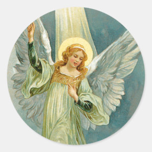 kerstengel ronde sticker