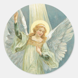 kerstengel ronde sticker