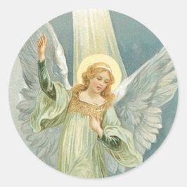 kerstengel ronde sticker