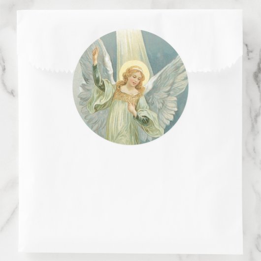 kerstengel ronde sticker (Tas)