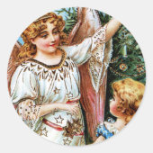 kerstengel ronde sticker (Voorkant)