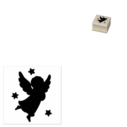 kerstengel rubberstempel (Gestempeld)