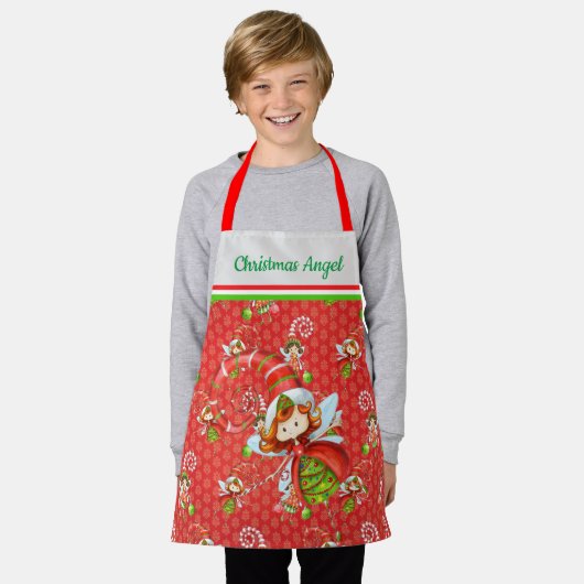 kerstengel schort (Gedragen)