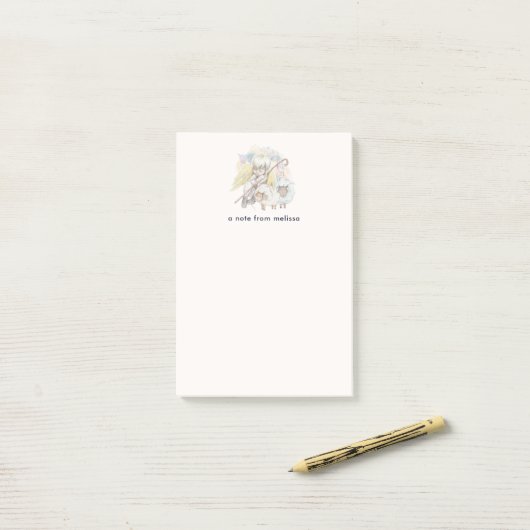 Kerstengel Shepherd met lammeren Post-it® Notes (Op bureau)