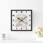 Kerstengel Shepherd met lammeren Vierkante Klok (Huis)