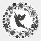 Kerstengel Silhouet Sticker (Voorkant)