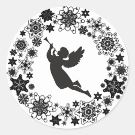 Kerstengel Silhouette Sticker