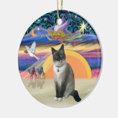 Kerstengel - Sneeuwschoenkat Keramisch Ornament (Links)