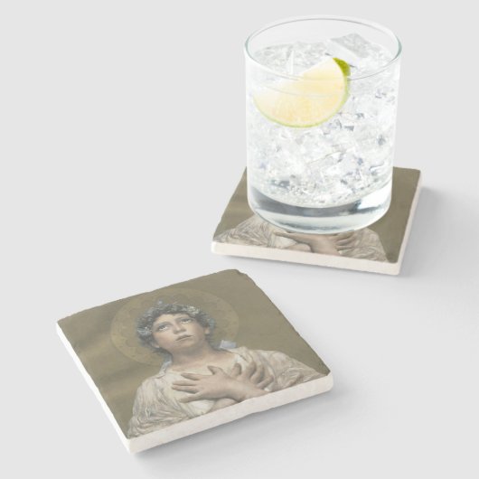 kerstengel stenen onderzetter (Zijkant)