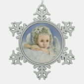 kerstengel tin sneeuwvlok ornament (Voorkant)