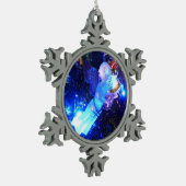 kerstengel tin sneeuwvlok ornament (Links)