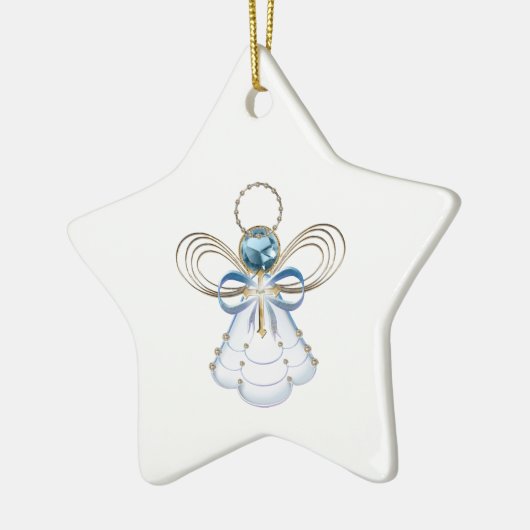 Kerstengel van het geloof keramisch ornament (Links)