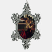 kerstengel Verzegelde versiering Tin Sneeuwvlok Ornament (Links)