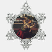 kerstengel Verzegelde versiering Tin Sneeuwvlok Ornament (Voorkant)