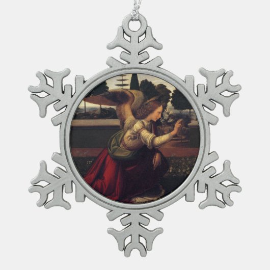 kerstengel Verzegelde versiering Tin Sneeuwvlok Ornament (Voorkant)