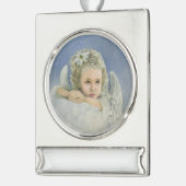 kerstengel verzilverd banner ornament (Links)