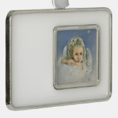 kerstengel verzilverd omlijst ornament (Rechts)