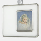 kerstengel verzilverd omlijst ornament (Links)