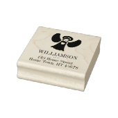 Kerstengel Vierkant Retouradres Rubberstempel (Stempel)