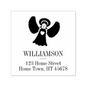 Kerstengel vierkant retouradres  zelfinktende stempel (Design)